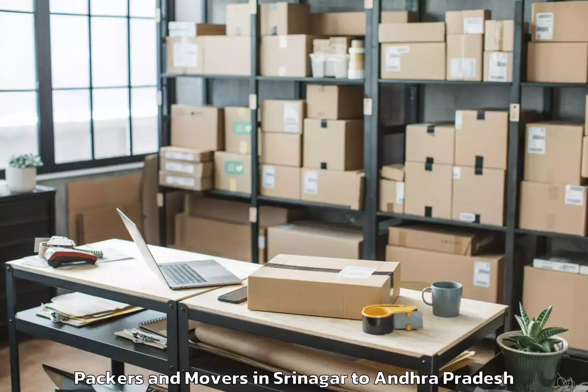 Professional Srinagar to Vadlamudi Packers And Movers